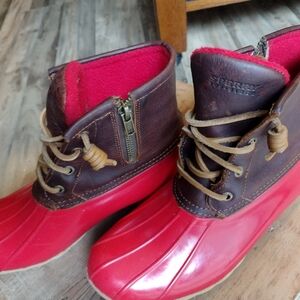 Sperry Red topsider rain boots women size 7.5